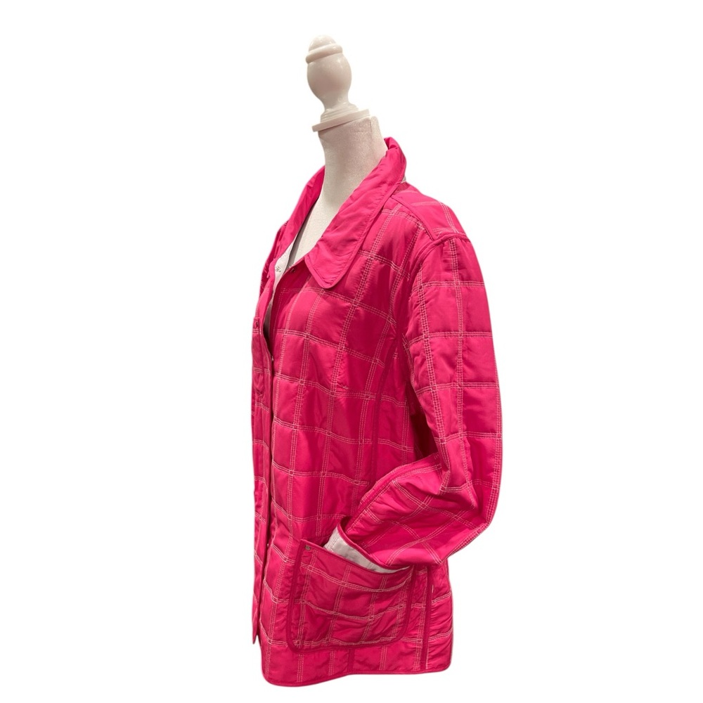Quilted Reversible Jacket Pink/Taupe L/XL Cottagecore Utility Lightweight Layer - Picture 3 of 11
